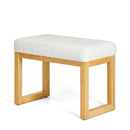 Shoe-changing bench, a shoe-changing bench with a wooden frame and a soft cushioned seat, can be placed freely and is suitable for small spaces without taking up much space - Beige