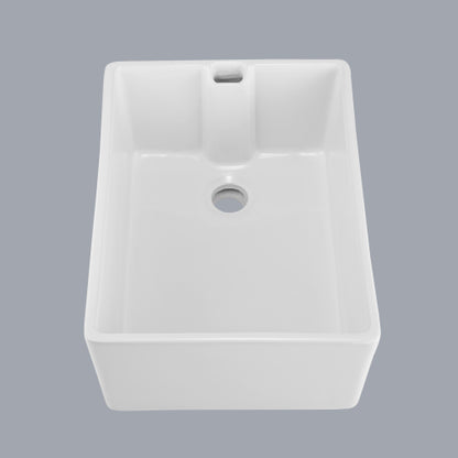 23.6" L X 18" W White Ceramic Single Bowl Kitchen Sink