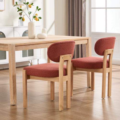 Wooden Dining Chairs Set of 2, Modern Fabric Upholstered Dining Room Chair Kitchen Chairs, Farmhouse Dinner Chair for Kitchen Dining Room
