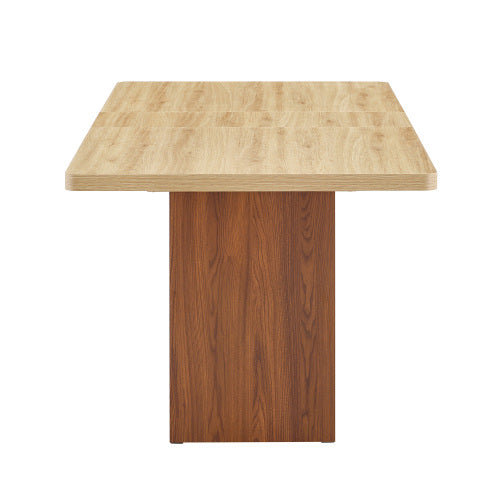 Expandable MDF Dining Table with Storage, Walnut Finish