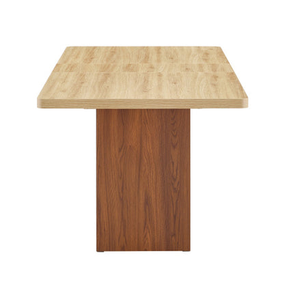 Expandable MDF Dining Table with Storage, Walnut Finish
