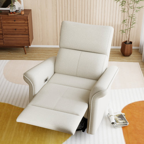 Power Swivel Rocker Recliner Chair for Adults,Rocking Glider Recliner for Small Spaces,Fabric Rocking Chair for Nursery,Single Sofa Recliner for Home Theater Living Room Bedroom(Fabric+Light Gray)