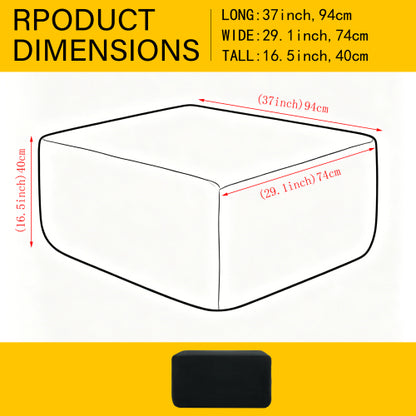 Black Corduroy Modular Ottoman with Soft Fabric Design