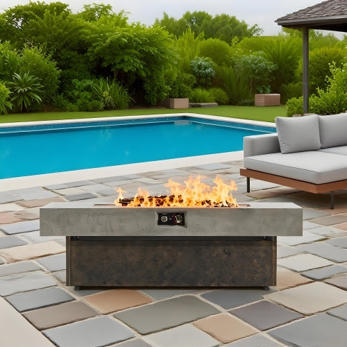 Tabletop Propane Fire Pits, 56 x 23 in, 50,000 BTU outdoor firepit table, Suitable for Outdoor, Patio, Balcony, three height options