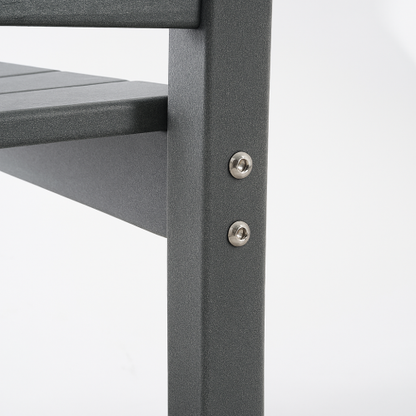 Grey Armless Outdoor Chairs – HDPE Material set of 2