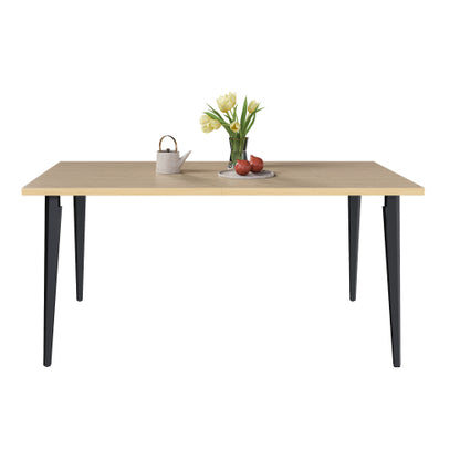 63 Inch Rectangular Dining Table with Iron Legs