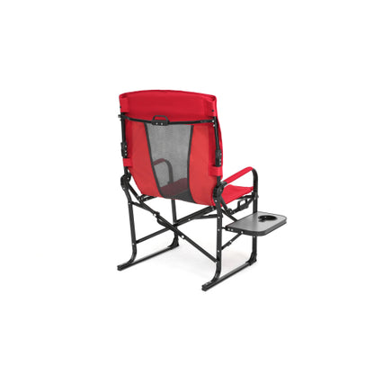 Camping Directors Chair, Heavy Duty,Oversized Portable Folding Chair with Side Table, Pocket for Beach, Fishing,Trip,Picnic,Lawn Red