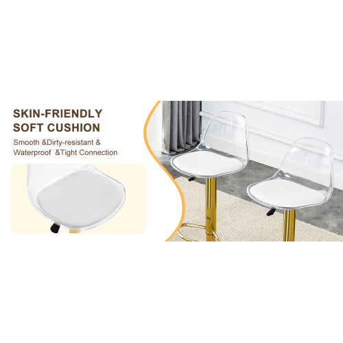 Modern minimalist bar chairs and bar stools. Can rotate 360 ¡ã and adjust lifting. PET backrest and PU seats. Set of 2. Suitable for bars, restaurants, and front desk cashiers.