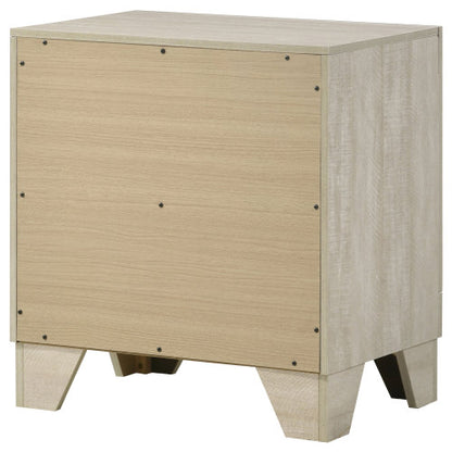 Rustic Cream 2-Drawer Nightstand, MDF Wood Side Table with English Dovetail Drawers