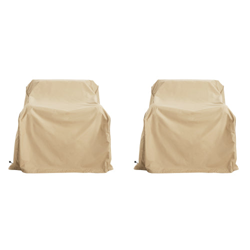 SHIELD PATIO OUTDOOR CLUB CHAIR COVER, BEIGE, SET OF 2