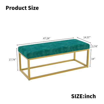 Storage Bench for Entryway, Bench with Steel Frame,, Synthetic Leather, Living Dining Room, Mid-Century Modern, Loads 600 lb