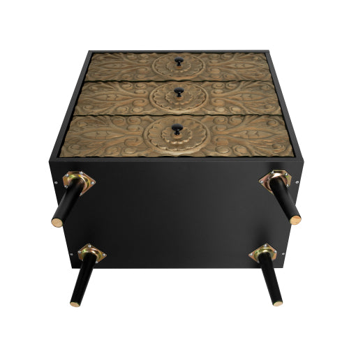 American Style 3 Drawer Cabinet with Pine Wood Feet