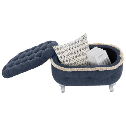 29.5'' Storage Ottoman Bench Tufted Upholstered End of Bed Bench with Fringe