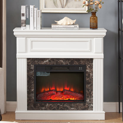 Electric Fireplace with Mantel,fireplace mantel surround with 23" Fireplace Insert, Adjustable Flame