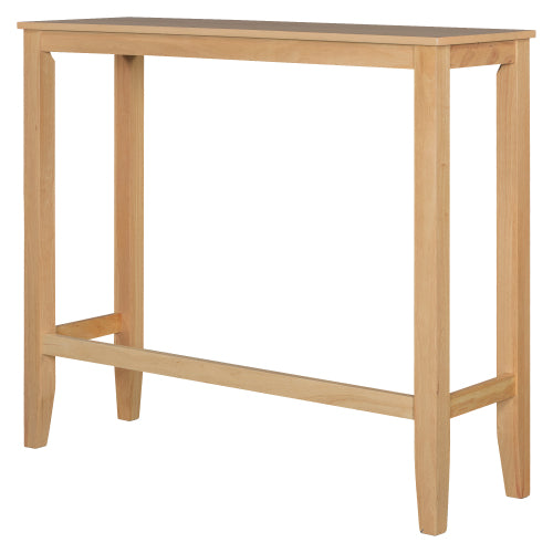 Farmhouse 48inch Rectangular Wood Bar Height Dining Set Kitchen Breakfast Nook with 2 Chairs for Small Places,Natural+Beige