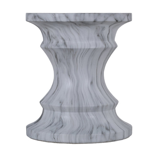 Cement Outdoor End Tables for Patio, GardenAccent Table Faux Terrazzo Accent Table, Modern Small Round Side Tablefor Outside, Tree Stump Garden Stool DrumTable indoor and Outdoor