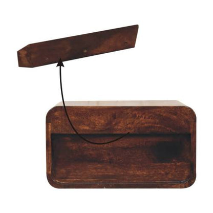 California Walnut Wall-Mounted Nightstand