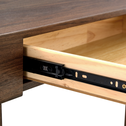 Elegant natural walnut wood grain bar table -50 inches long, a practical choice for modern home decor. Walnut wood grain texture veneer, equipped with double drawers, can be used as both a bar counter
