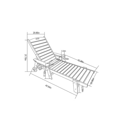 Lounge Chair with Side Table, 3-Piece Oversized Chaise Lounge Chair Setwith Wood Texture,White