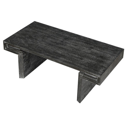 48 Inch Double-Tier Vintage Industrial Table, Antique Black