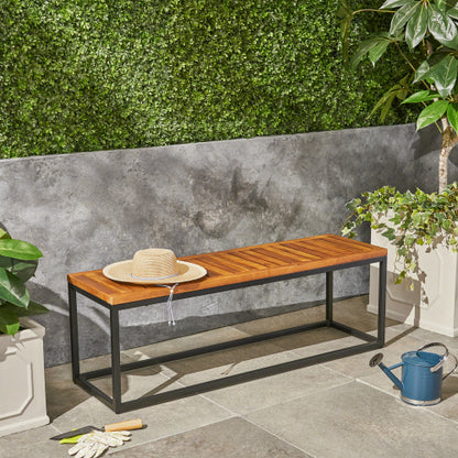 INDUSTRIAL WOOD AND METAL BENCH