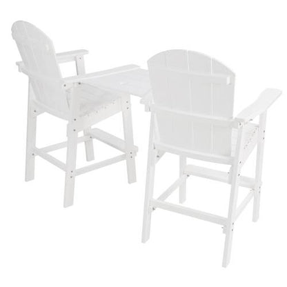 Lounge chair White color, suitable for all seasons: Outdoor lounge chair, made of sturdy HIPS material, equipped with 304 stainless steel accessories.