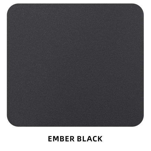 Outdoor Modern Patio 35.5"x71" Aluminum Dining Table, Greek White Marble-Inspired Sintered Stone Top, Ember Black Finish, Post Tapered Legs-Seats Six, Weatherproof & Rust-Free