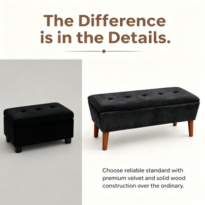 42 inch Linen Ottoman Bench with Wood Legs, Modern Entryway Seat