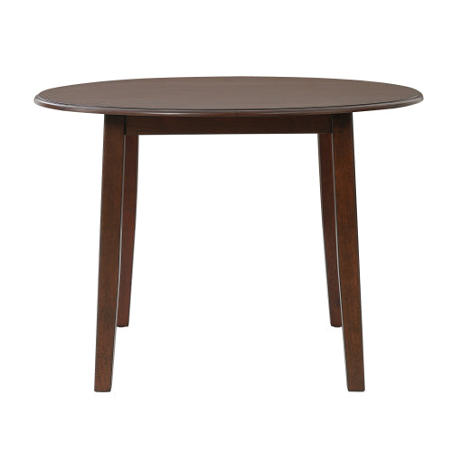 Extendable Round Dining Table for 2-4 People, Folding Wood Dining Table with Adjustable Size, Space-Saving Design for Small Apartments and Dining Areas - BROWN