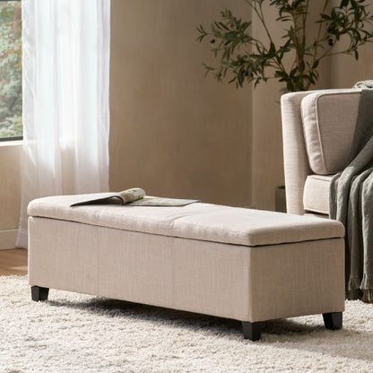 Upholstered Storage Ottoman, Solid Wooden Legs (old sku 57742.00LBE)