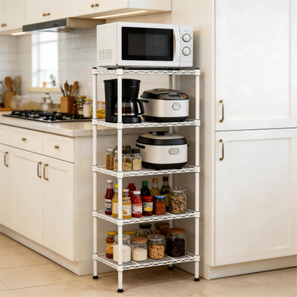 5 Tier Adjustable Heavy Duty Metal Wire Storage Shelving Unit For Home