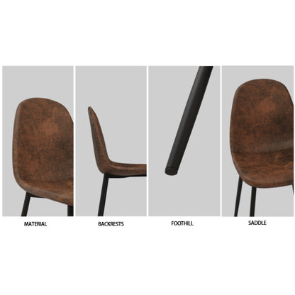 59 Inch Dining Table Set with 4 Suede Chairs, Modern Style