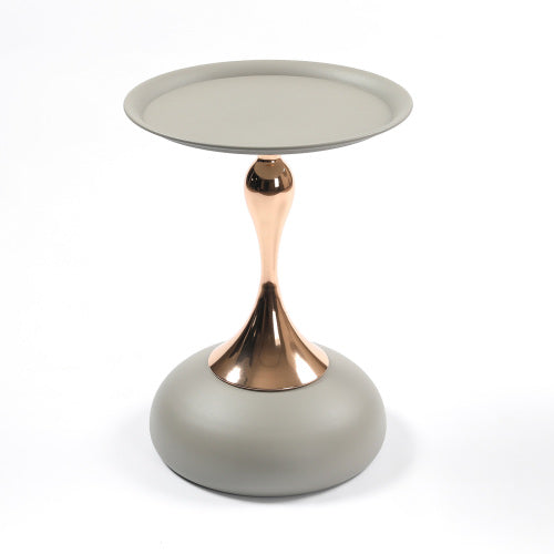 Mermaid Tail Base Round Side Table, Metal Pedestal