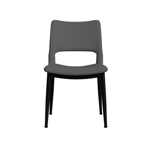 Modern Grey PU Leather Dining Chairs Set of 2 with Metal Legs for Kitchen, Restaurant and Office