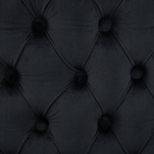 Velvet Double Dining Loveseat Bench, Kitchen & Dining Seating, 2-Seat Tufted Bench w/Handmade Buttons, Wing Back, Brushed Silver Stainless Steel Legs, Mid Century Modern,Single Pack,Black