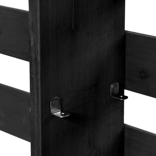 K&K 64.9"H Outdoor Potting Bench Table with Lockable Wheels, Solid Wood Outdoor Kitchen Island with Upper Hutch, Stainless Steel Top, Towel Rack ,Outdoor Storage for Grilling, Lawn Garden -Black