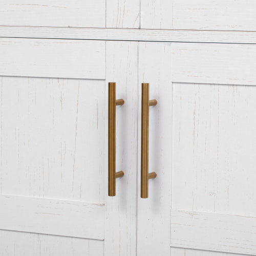 71inch  Arched Kitchen Pantry Cabinet with Glass Doors White