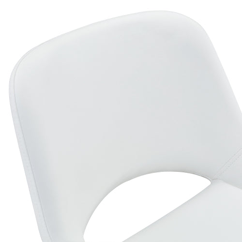 Modern Swivel Adjustable Bar Stools Set - 2 Pack, White PU Material, with Footrest, Holds Up to 250 lbs, Suitable for Home Bars and Kitchen Islands
