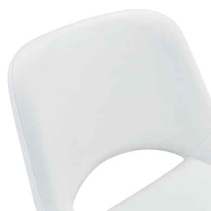 Modern Swivel Adjustable Bar Stools Set - 2 Pack, White PU Material, with Footrest, Holds Up to 250 lbs, Suitable for Home Bars and Kitchen Islands