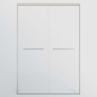 44-48 in. W x 72 in. H Double Sliding Shower Door, Semi-frameless Bypass Bathroom Sliding Door with 1/4" (6mm) Tempered Glass for Walk-in Shower, Brushed Nickel 24D03-48BNX
