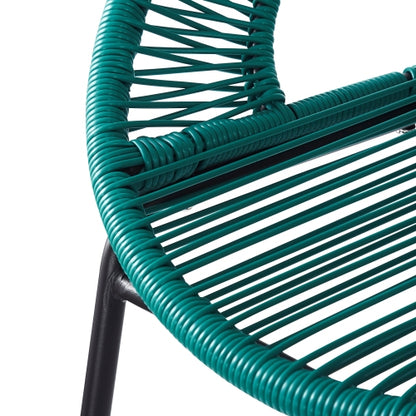 Ferrara Outdoor Patio Teal Faux Wicker Barstool, Set of 2