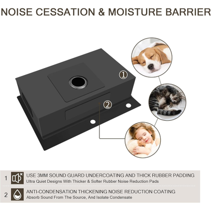 33 Inch Gunmetal Black Drop in Workstation kithchen Sink -33 "x 22" 16 Gauge Topmount Drop in Single Bowl Stainless Steel Kitchen Sink with Accessories