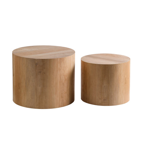 Set of 2 Wood Grain Nesting Coffee Tables