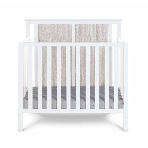 Mini Crib With Mattress Pad White/Rockport Gray