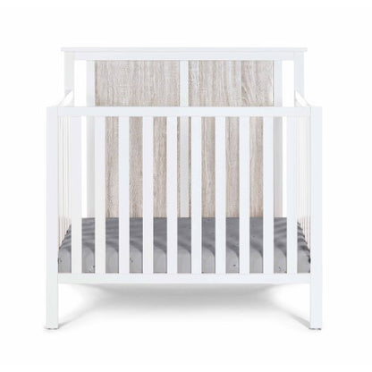 Mini Crib With Mattress Pad White/Rockport Gray
