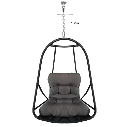 without Stand Swing Egg Chair Indoor Outdoor Wicker Rattan Patio Basket Hanging Chair with C Type bracket