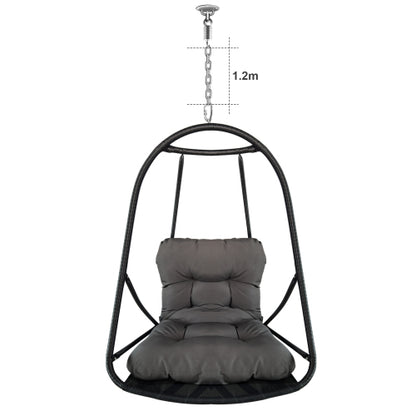 without Stand Swing Egg Chair Indoor Outdoor Wicker Rattan Patio Basket Hanging Chair with C Type bracket
