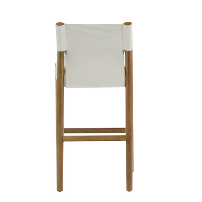 28.5inch , Modern Solid Wood Bar Stool with Polyester Cushion - Minimalist Kitchen Island Stool for Breakfast Nook & Home Bar (Neutral Tone Design), Set of 2
