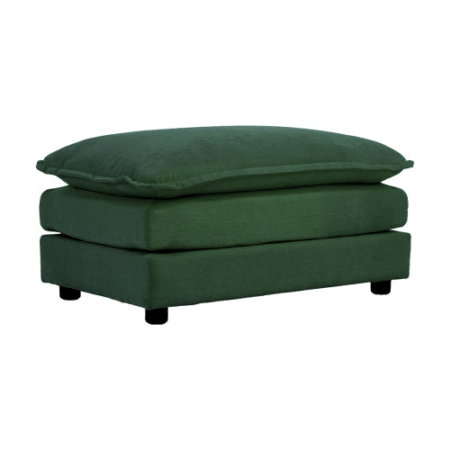 Green Chenille Modular Ottoman Footrest, Mix & Match for 2 3 4 Seater Sectional Sofa