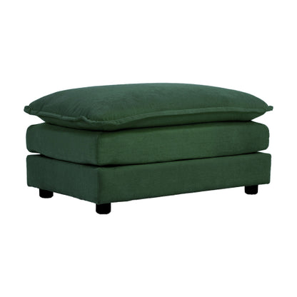 Green Chenille Modular Ottoman Footrest, Mix & Match for 2 3 4 Seater Sectional Sofa
